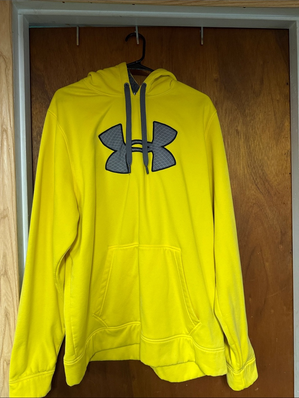 Under Armour Men’s Bright Yellow Hoodie with Gray Logo
